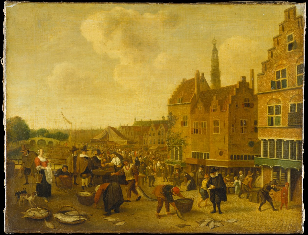 Le marché aux poissons de Leyde - Jan Steen