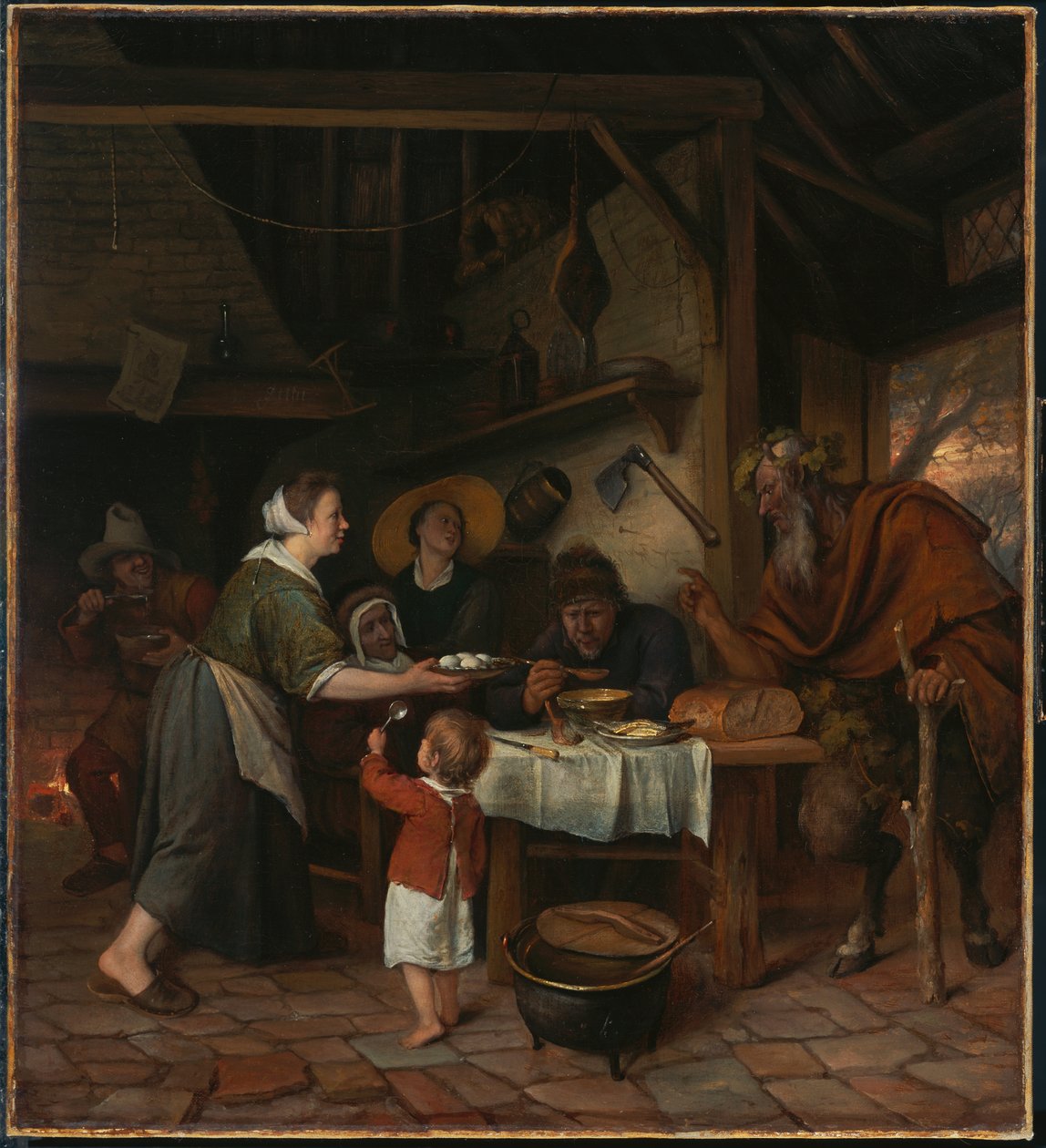 Le satyre et la famille paysanne - Jan Steen