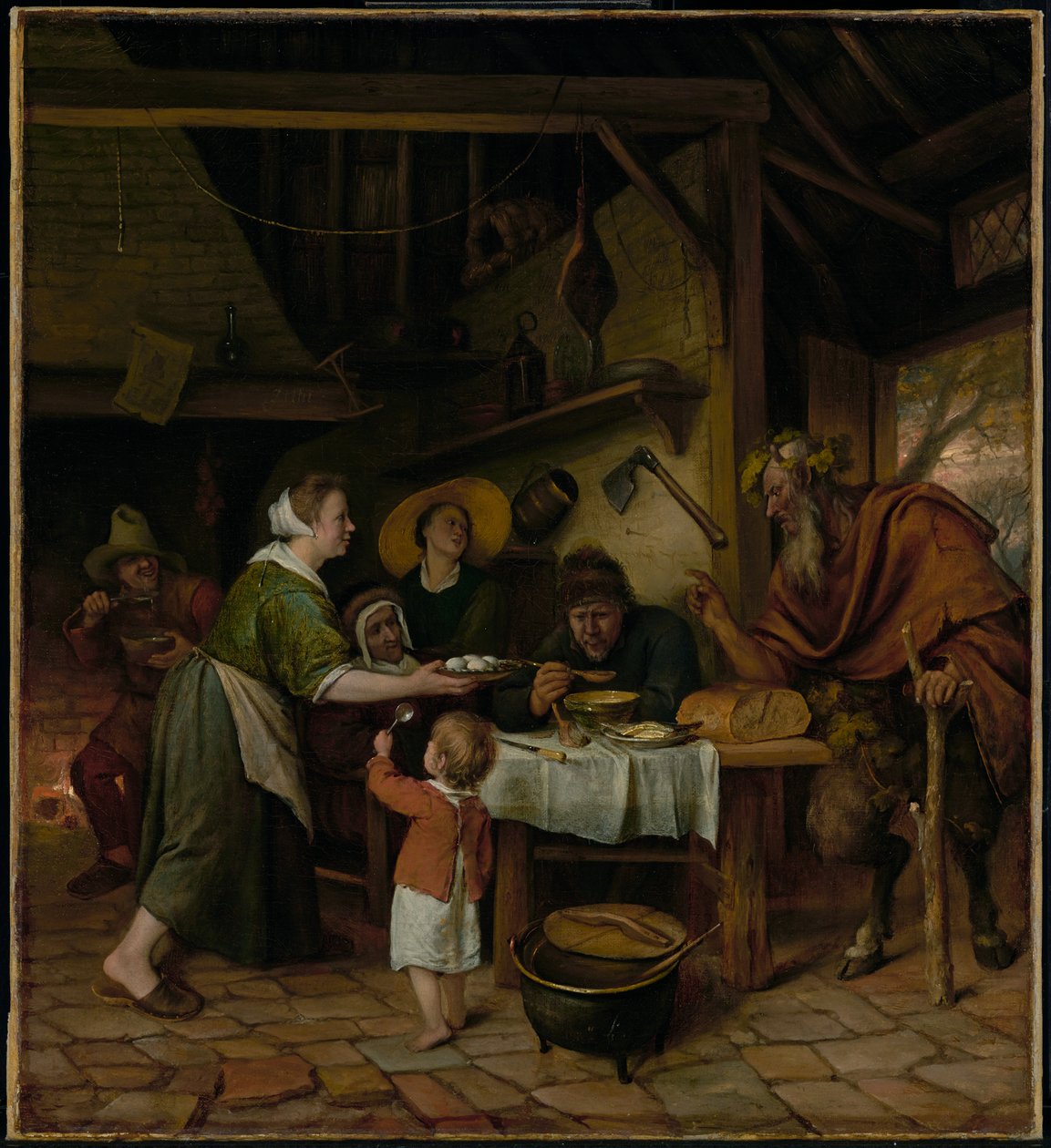 Le satyre et la famille paysanne - Jan Steen