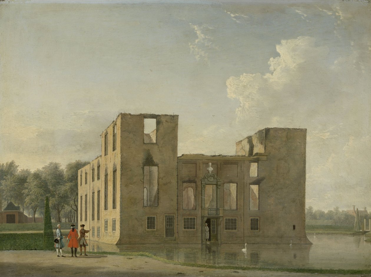 Vue arrière du château de Berckenrode à Heemstede après l