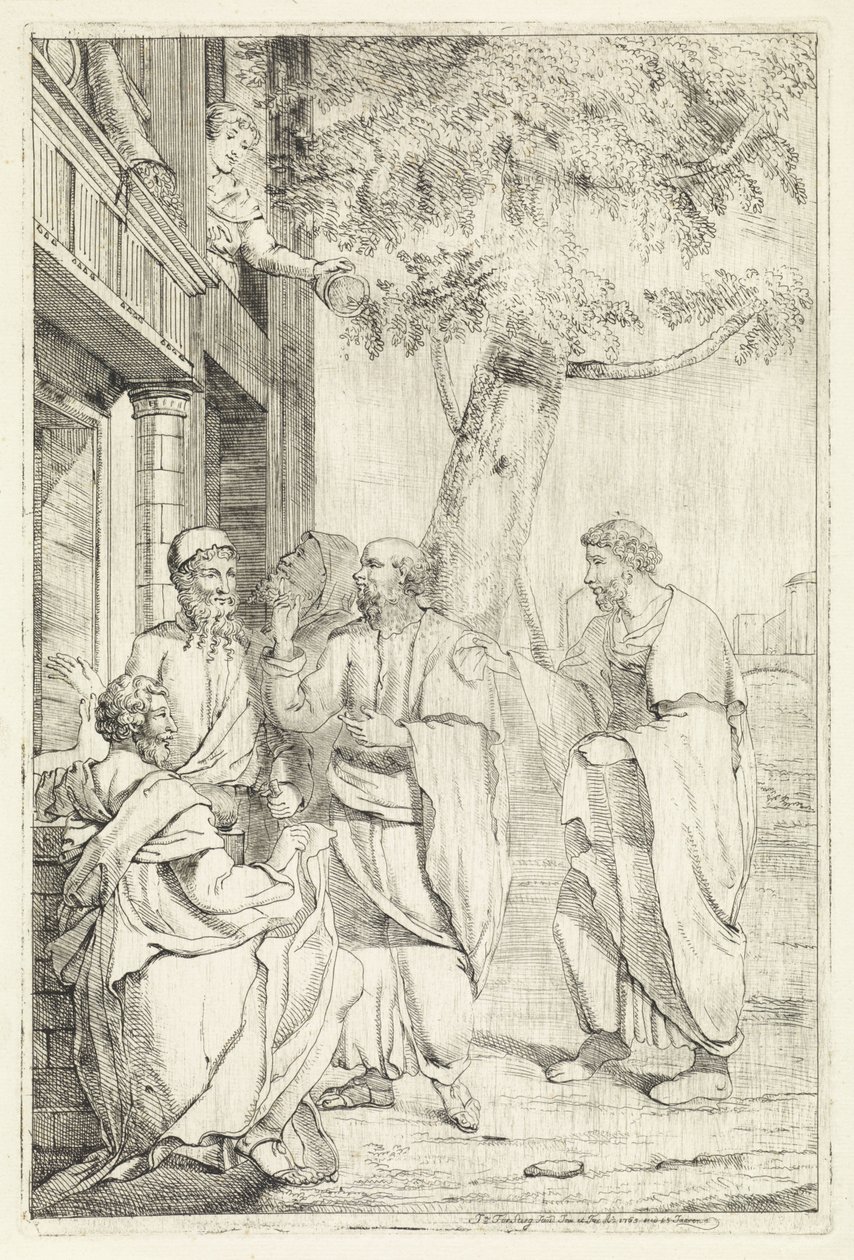Socrate et Xanthippe | Jan Tersteeg | Estampe d'art
