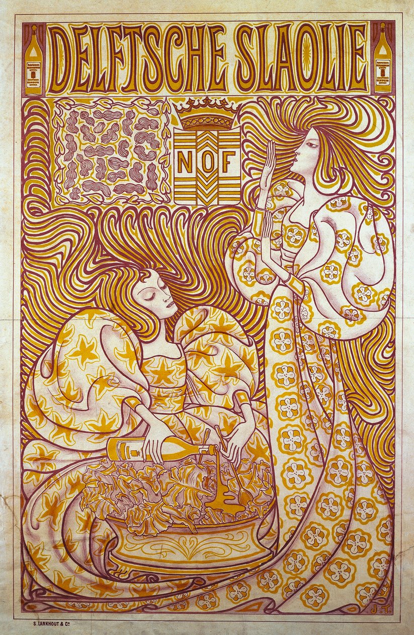 Delftsche Slaolie, affiche publicitaire pour la vinaigrette - Jan Toorop