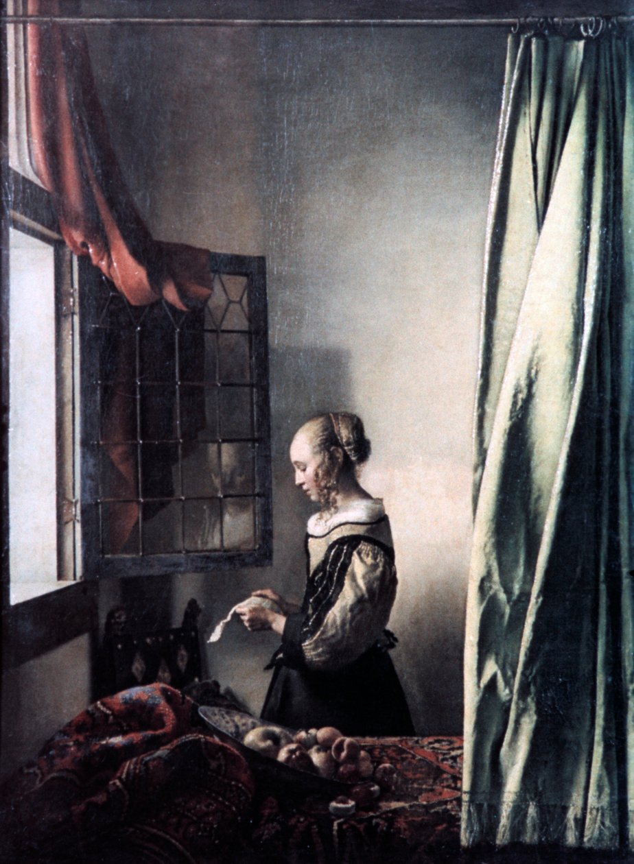 Jeune fille lisant une lettre à une fenêtre ouverte, c1657 - Jan Vermeer van Delft