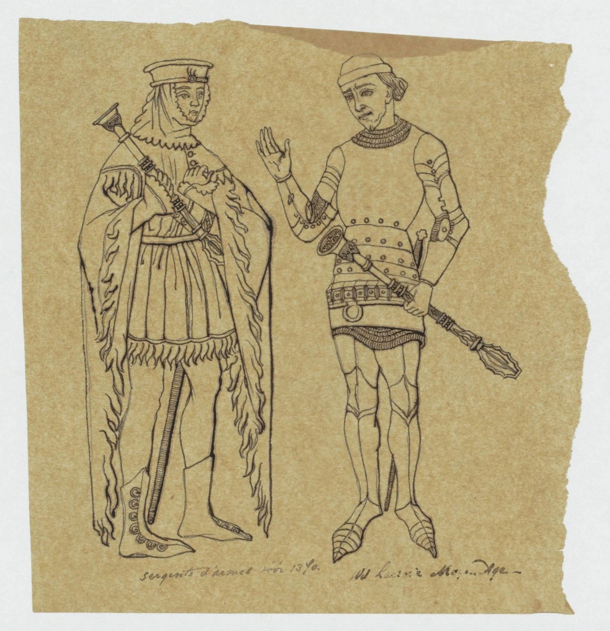 Zwei mittelalterliche Soldaten vor 1370 - Jan Veth
