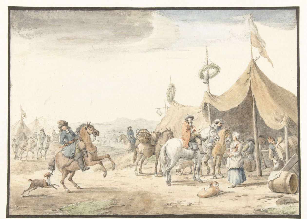 Camp militaire avec cavaliers - Jan Vincentsz. van der Vinne