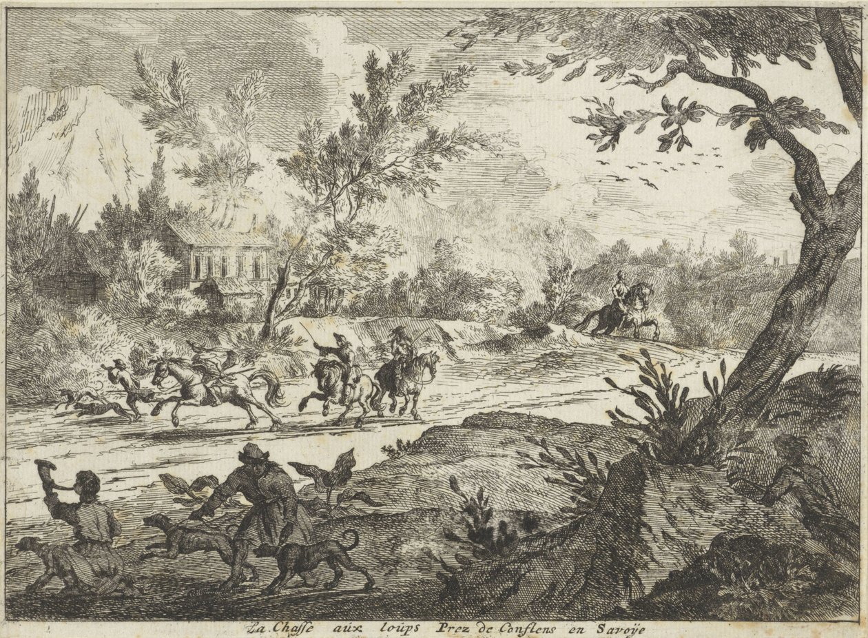 Chasse aux loups près de Conflans, Savoie - Jan Vincentsz. van der Vinne