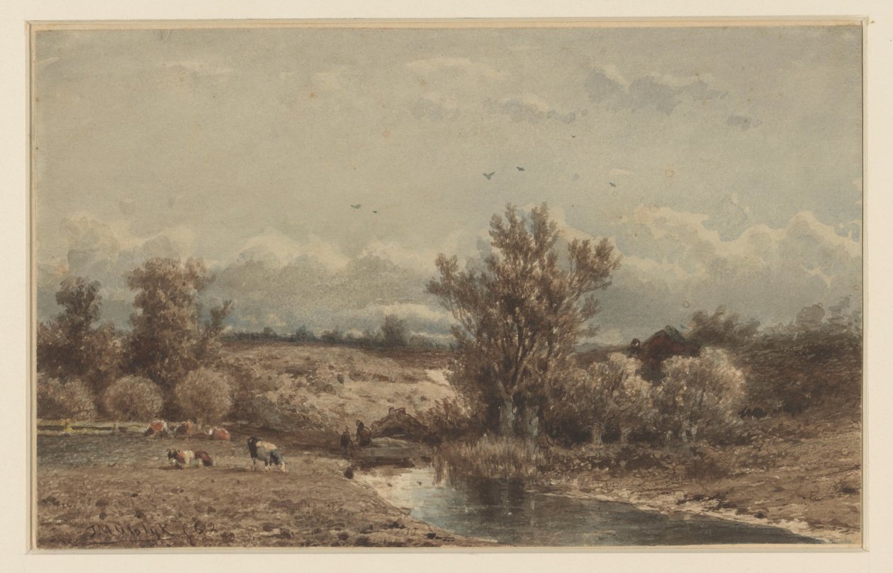 Paysage avec rivière et vaches - Johannes Martinus Vrolijk