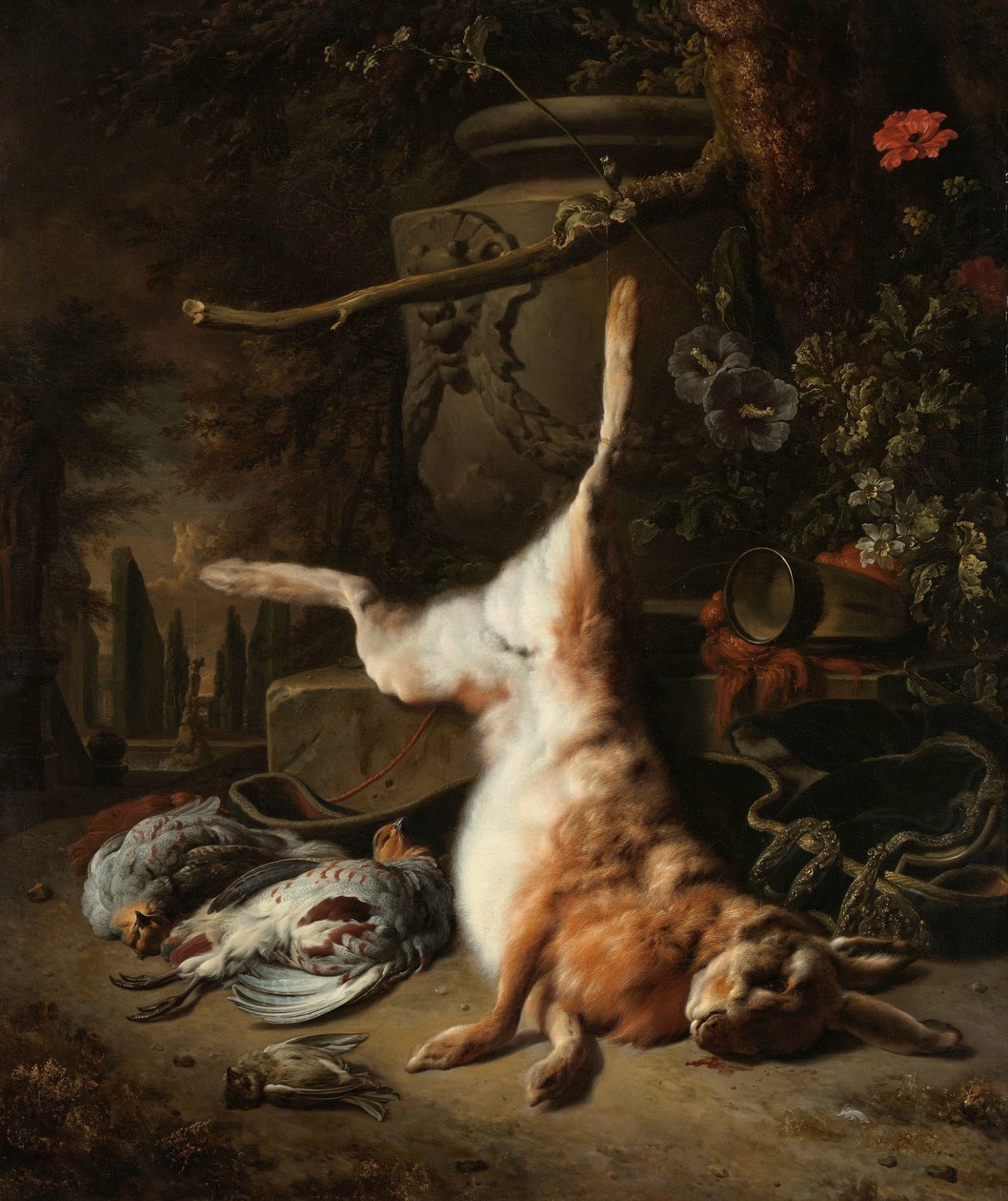Nature morte avec un lièvre et autres trophées de chasse - Jan Baptist Weenix
