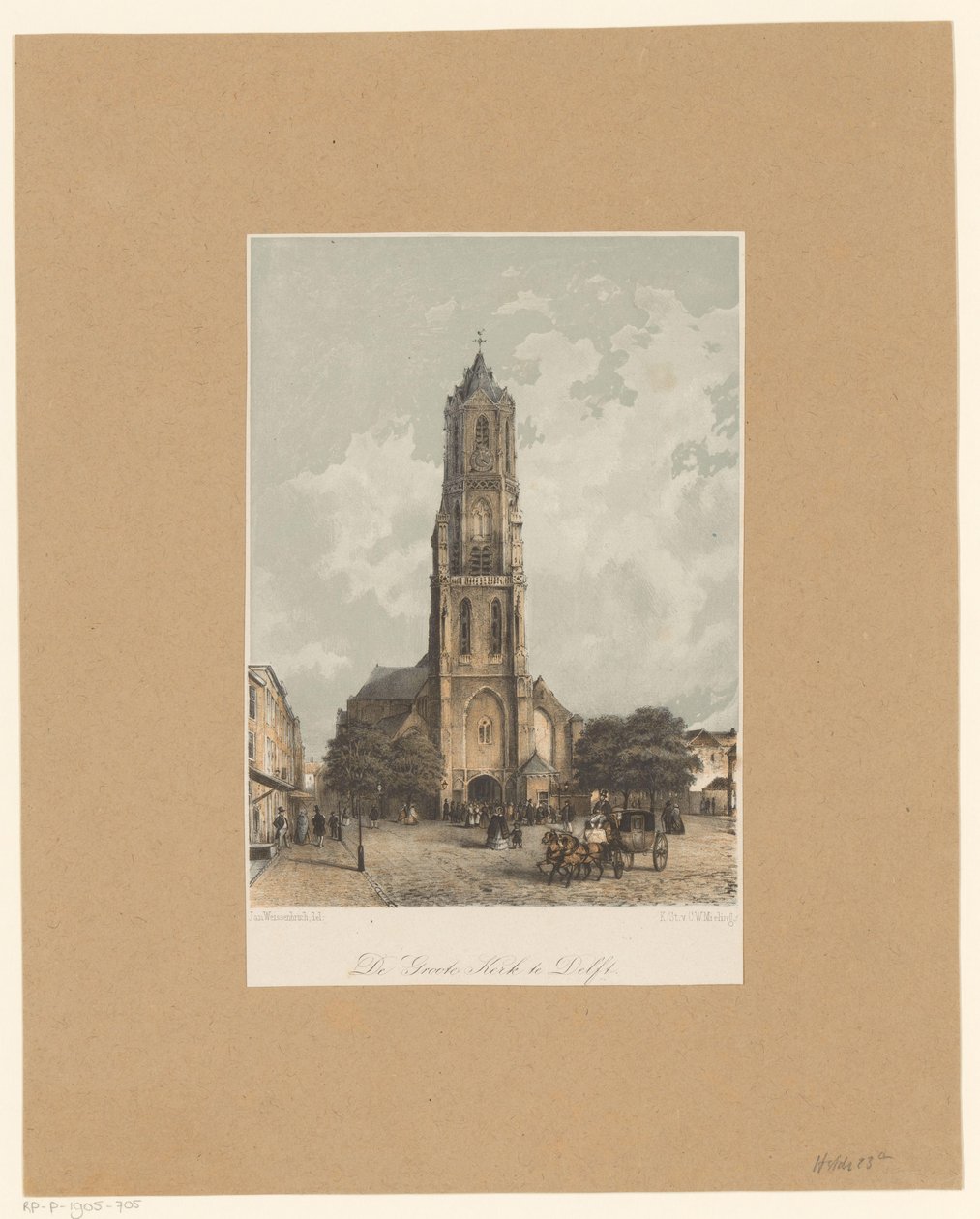 Vue de la Nouvelle Église à Delft - Jan Weissenbruch