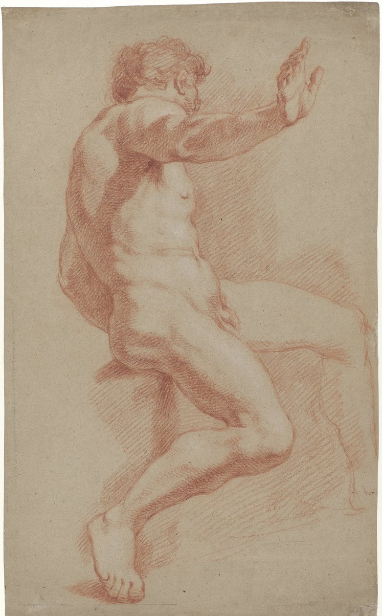 Homme nu assis, profil vers la droite - Jan Willem Pieneman