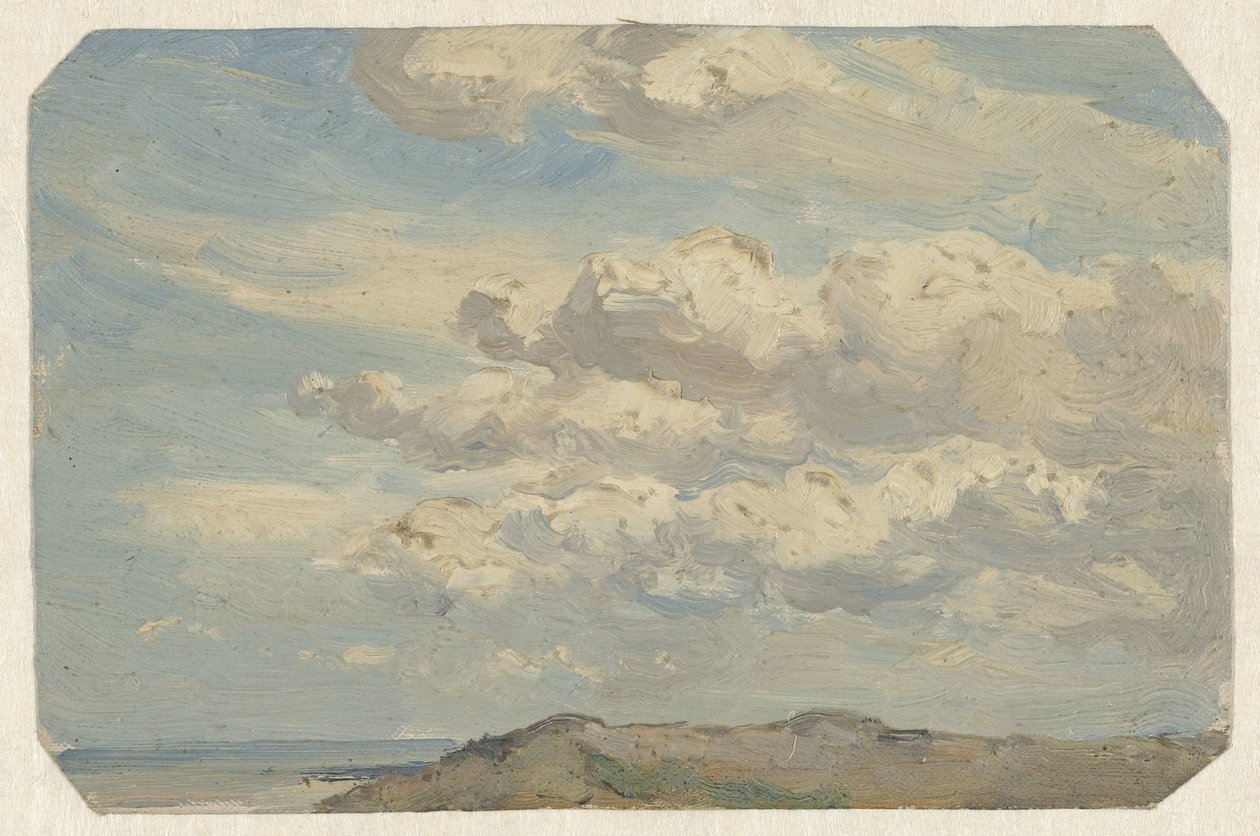 Sommet de dune avec la mer à gauche - Jan Willem van Borselen