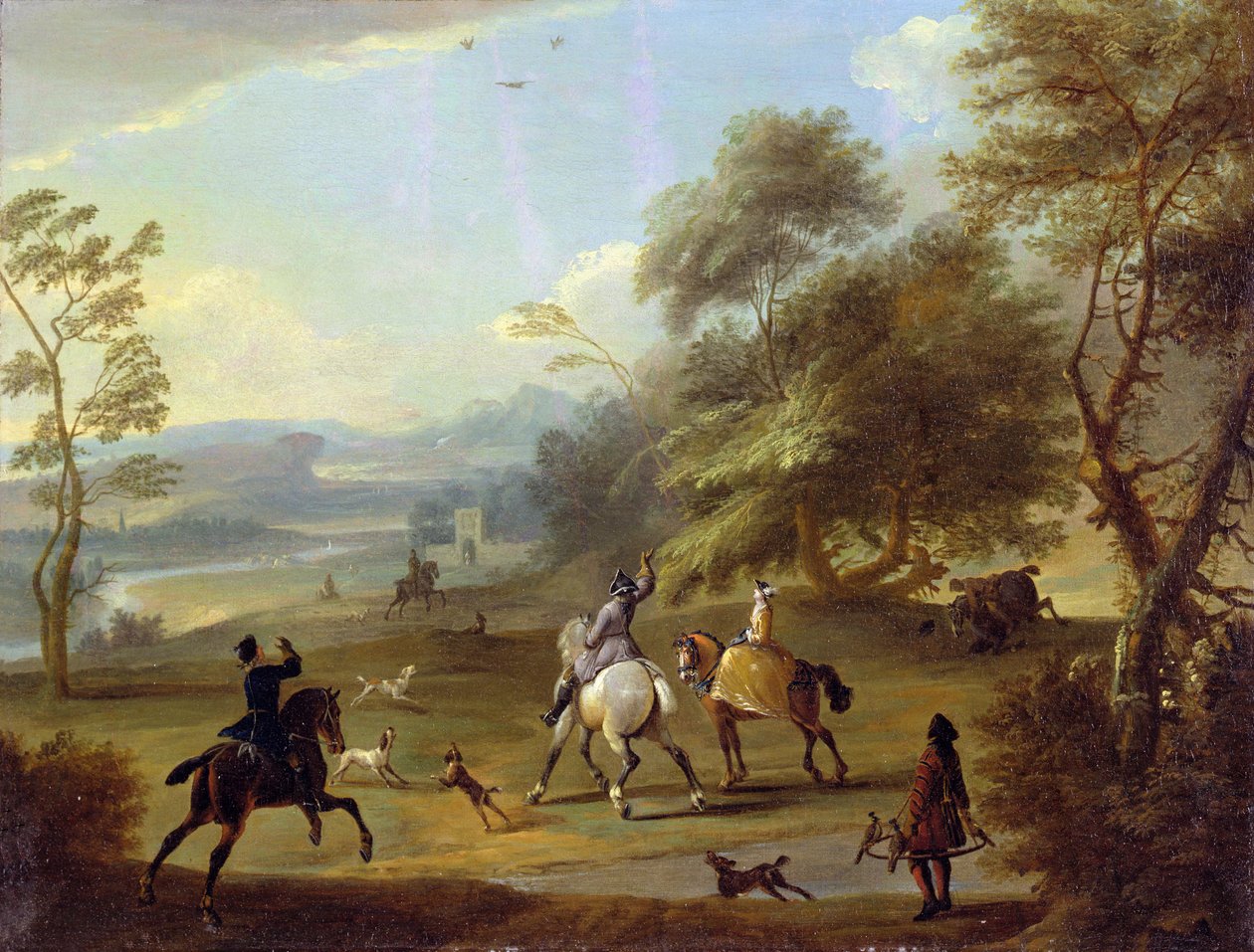 Une partie de chasse au faucon, vers 1690 - Jan Wyck