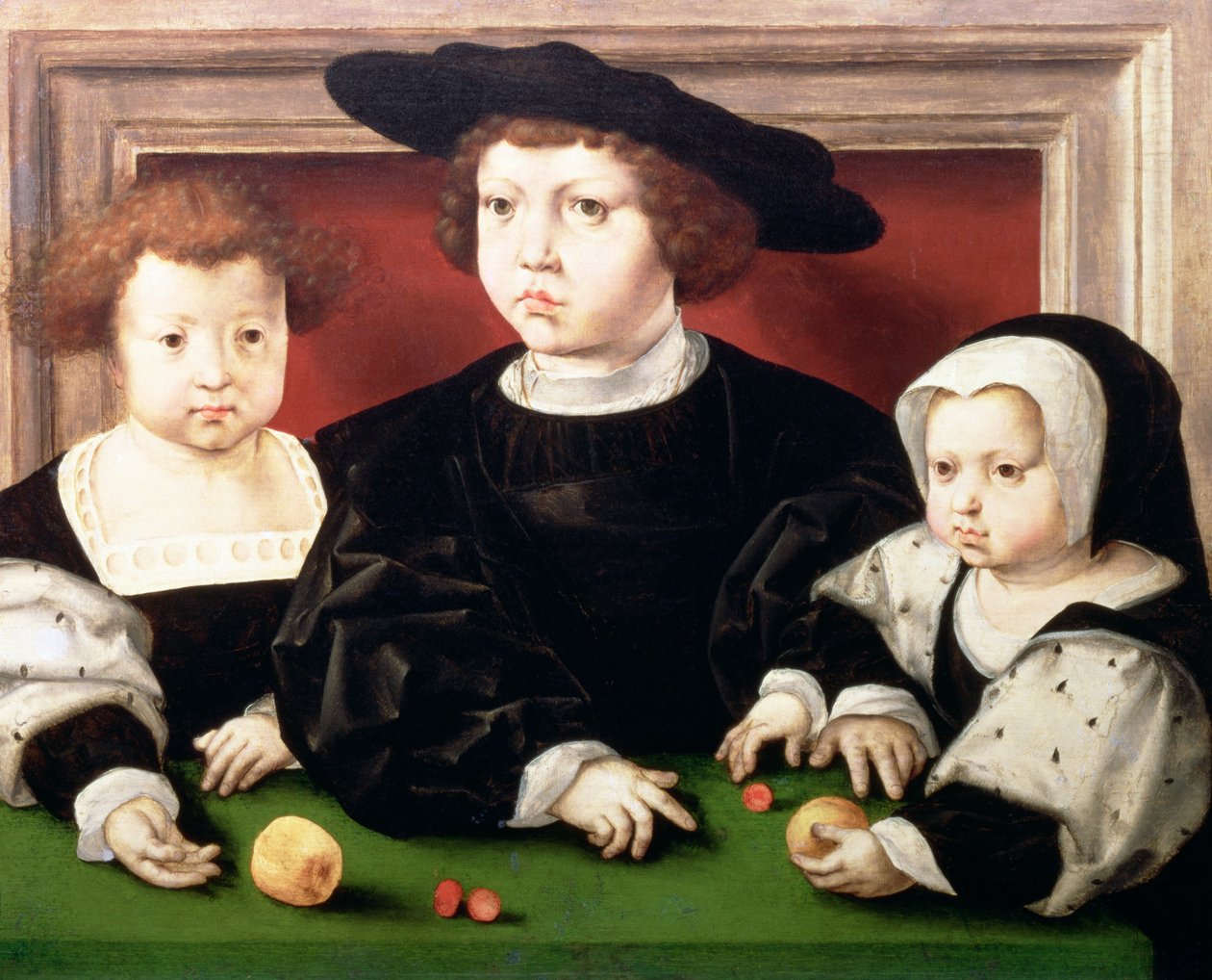 Les enfants du roi Christian II de Danemark, Norvège et Suède (1481-1559); John, Christina et Dorothea - Jan Gossaert