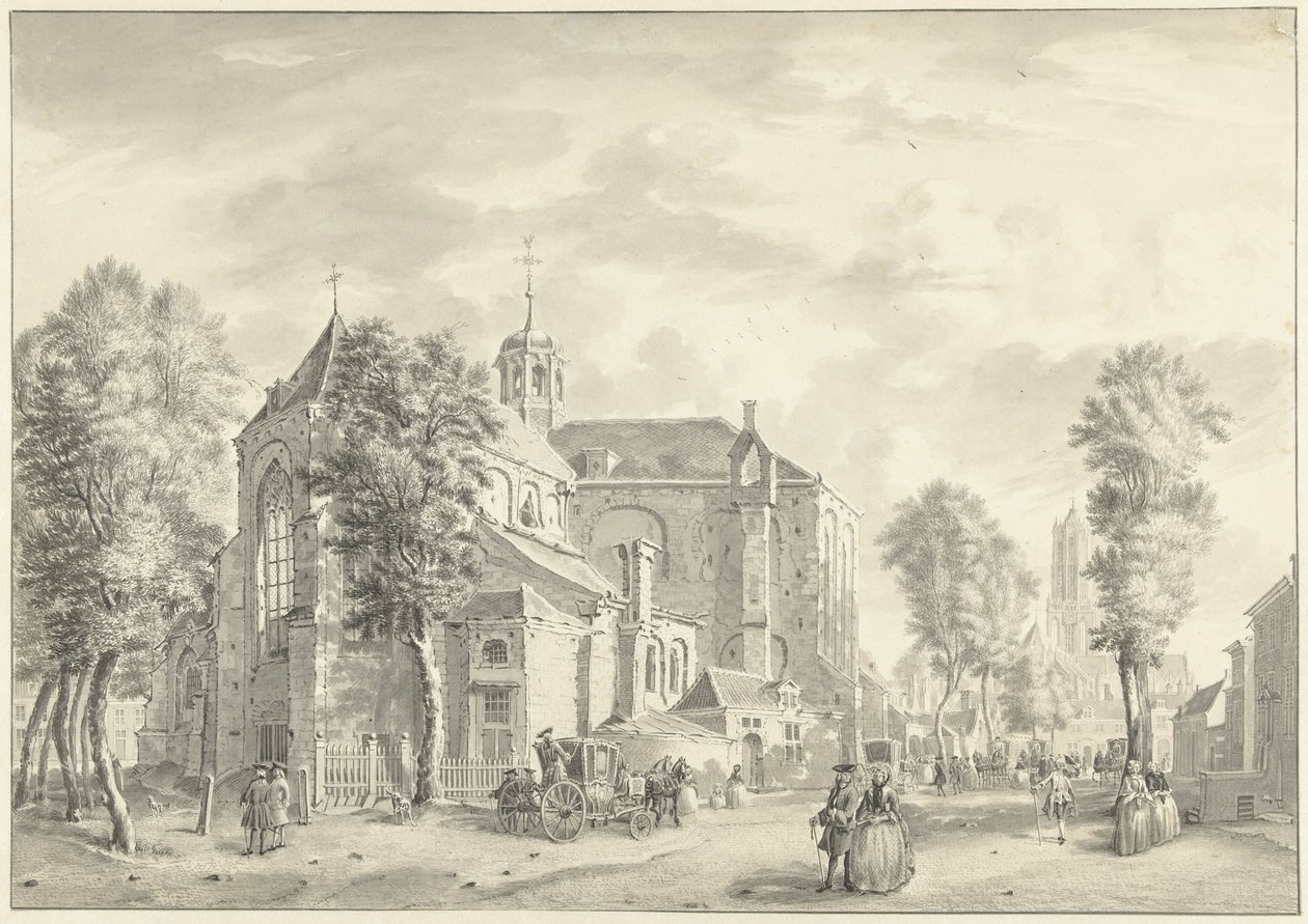 Église Saint-Pierre à Utrecht avec la cathédrale en arrière-plan - Jan de Beijer