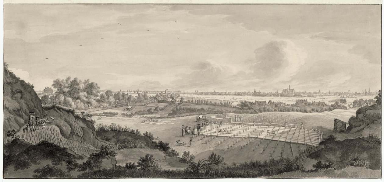 Vue des champs de blanchiment de Bloemendaal avec Haarlem au loin - Jan de Beijer