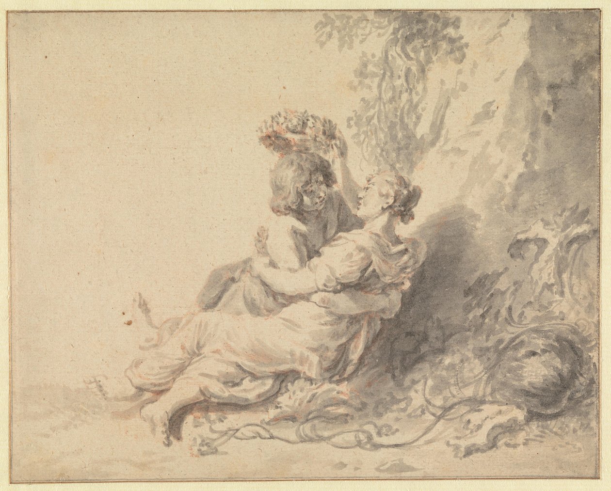 Un couple de bergers folâtrant - Jan de Bray