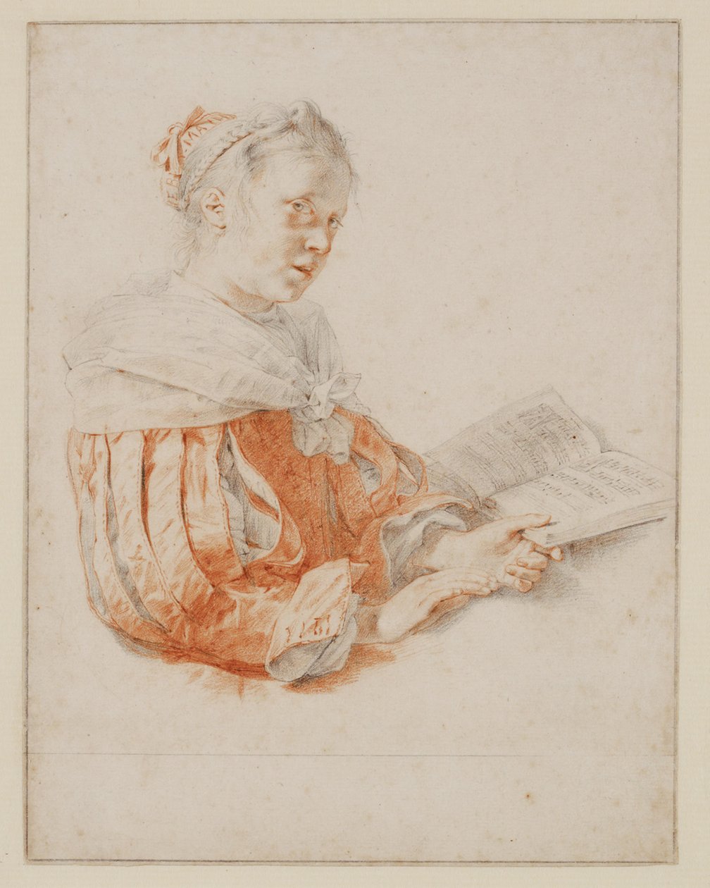 Une jeune fille chantant - Jan de Bray