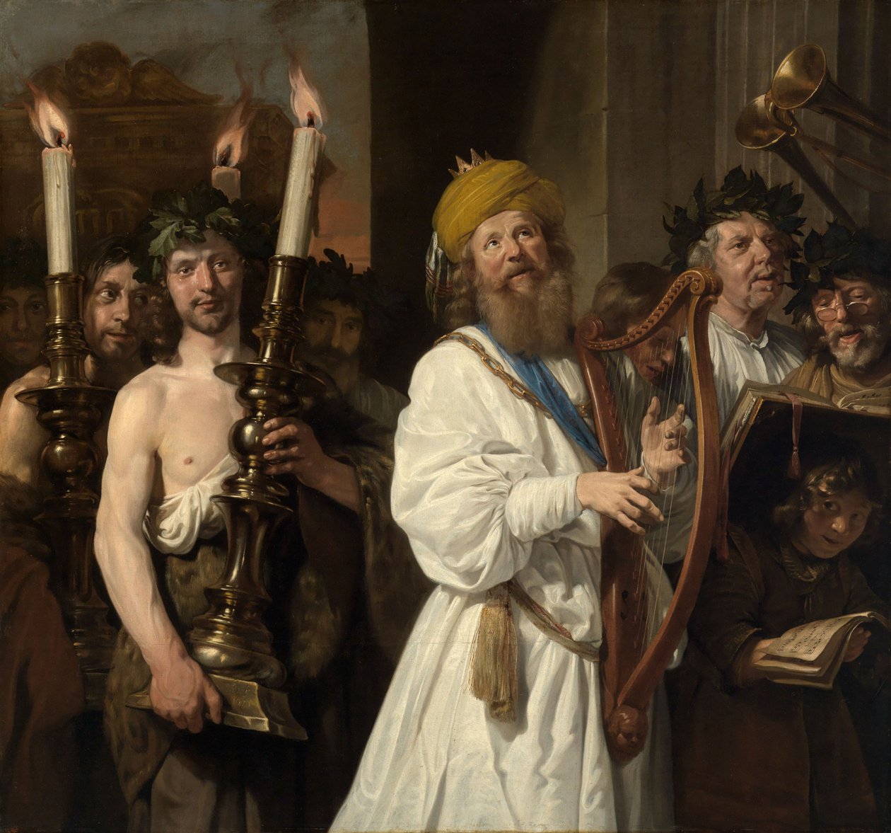 Le roi David conduit l