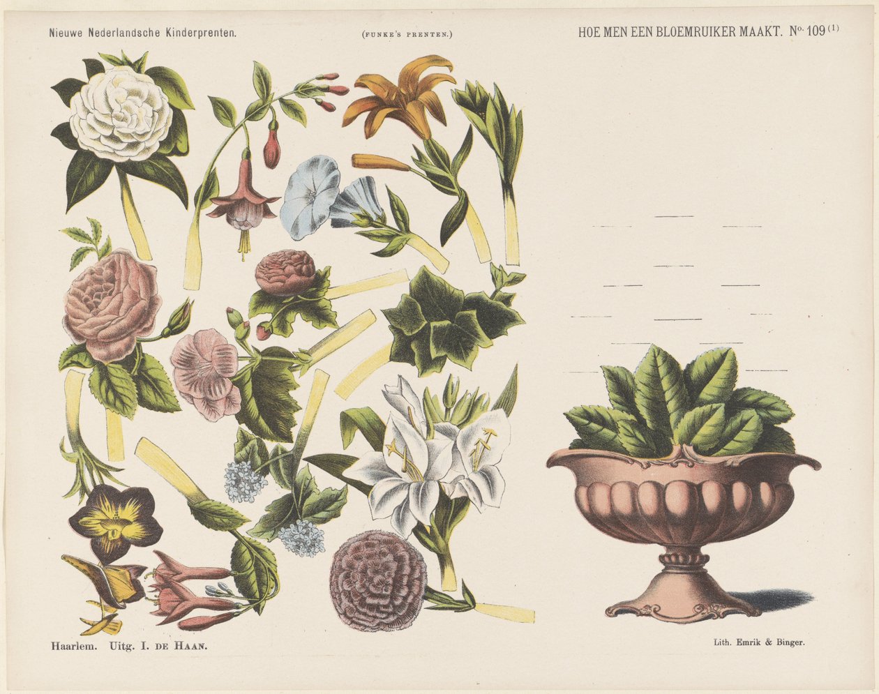 Comment faire un bouquet de fleurs (Nouvelles estampes néerlandaises pour enfants) - Jan de Haan