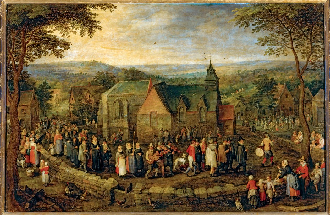 Mariage à la campagne ... (huile sur toile) - Jan the Elder Brueghel