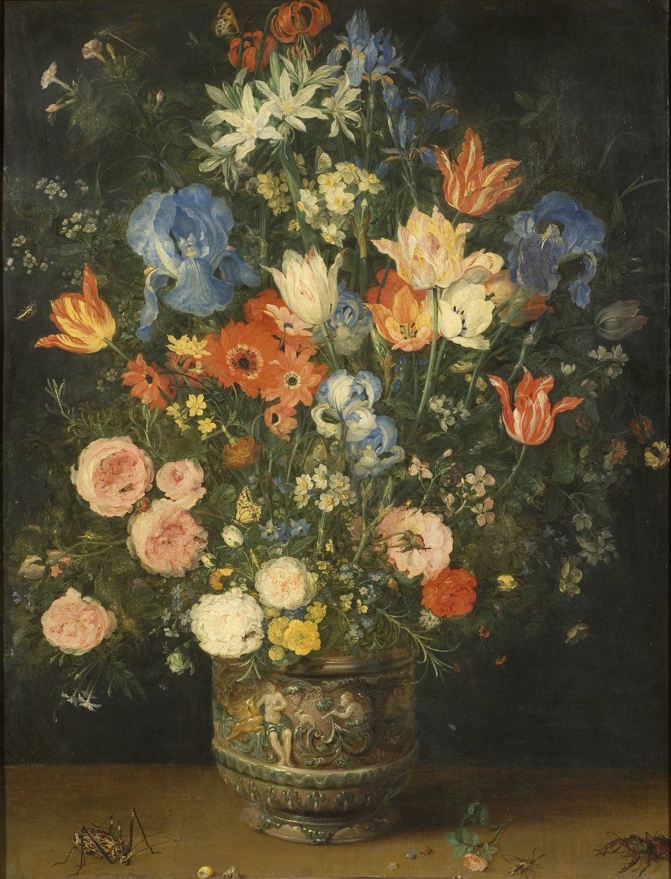 Nature morte avec des fleurs dans un pot sculpté, vers 1620-24 - Jan the Elder Brueghel