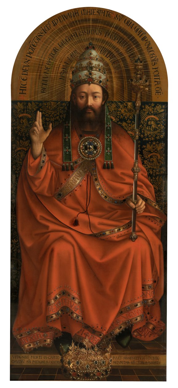Dieu tout-puissant (huile sur toile) - Jan van (after) Eyck