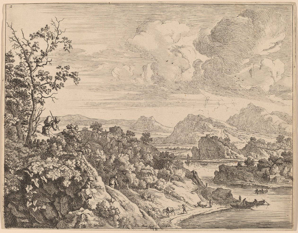 Vue du Rhin - Jan van Aken after Herman Saftleven