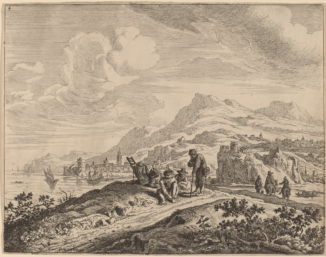 Vue du Rhin - Jan van Aken after Herman Saftleven