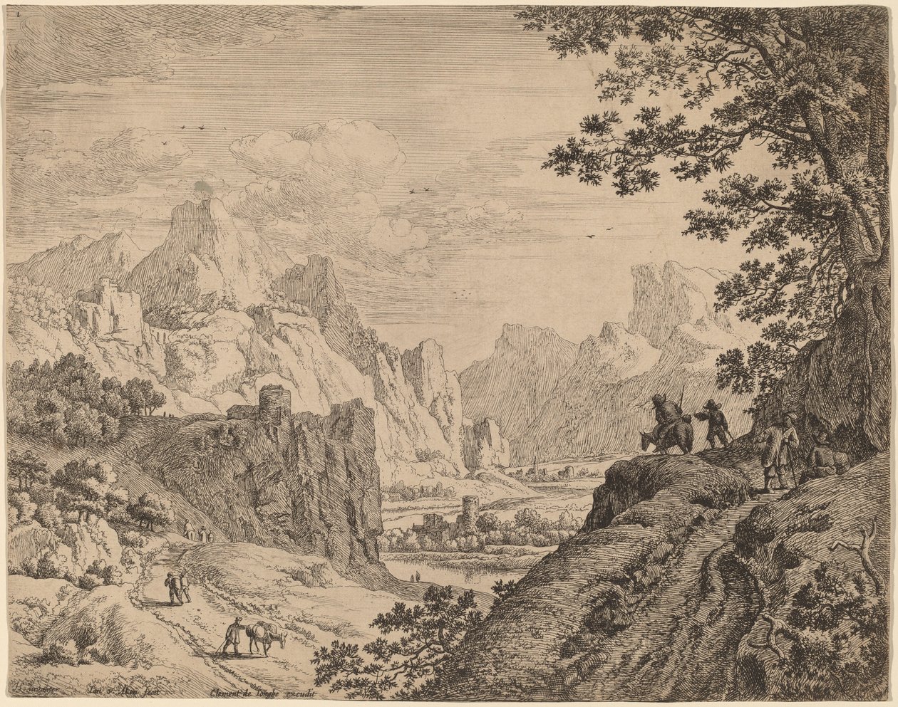 Vue du Rhin - Jan van Aken after Herman Saftleven