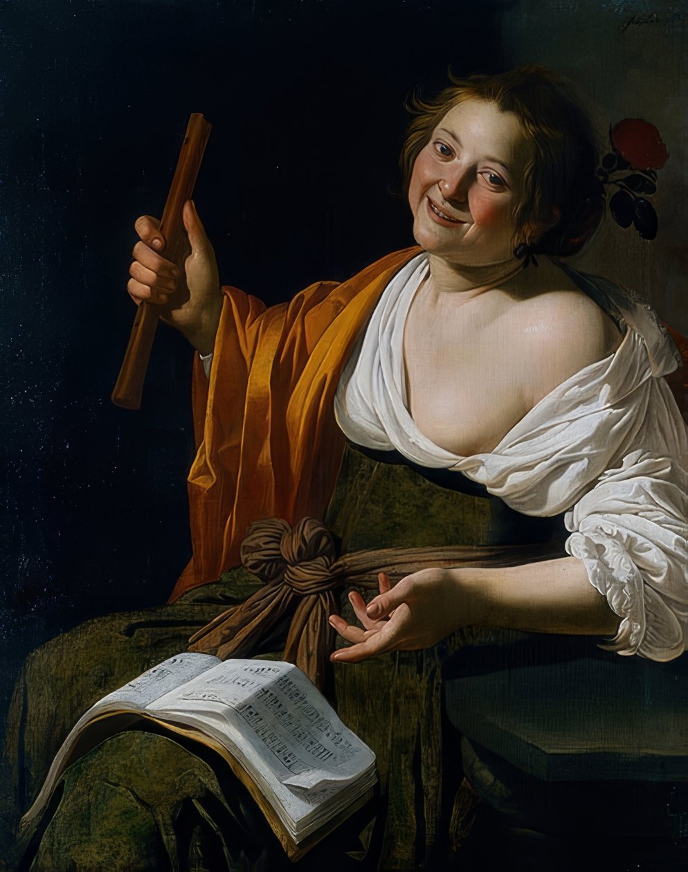 Fille avec flûte - Jan van Bijlert