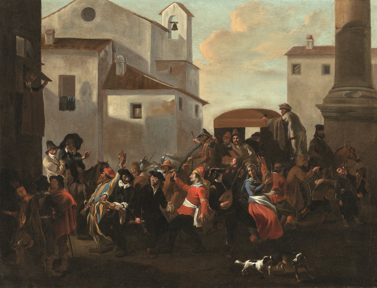 Un carnaval sur une place romaine - Jan van Bike Miel
