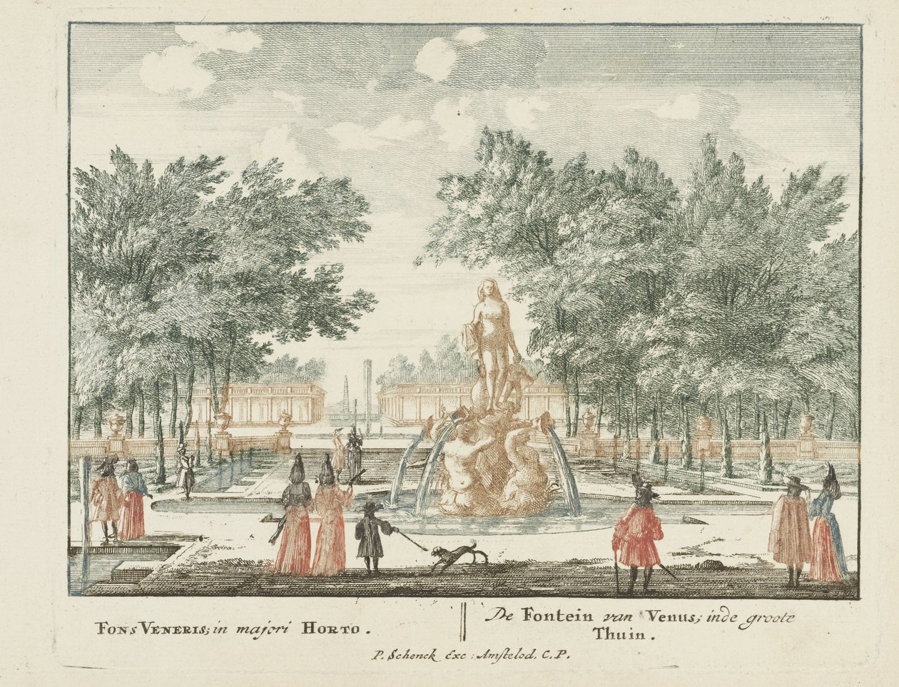 La fontaine de Vénus dans le grand jardin du Palais Het Loo Uitgeleesene Gesichte van het Wijdvermaarde Loo als andere vorstelijke Huisen (titre de la série) Admirandorum quadruplex spectaculum (titre de la série) - Jan van Call (I)