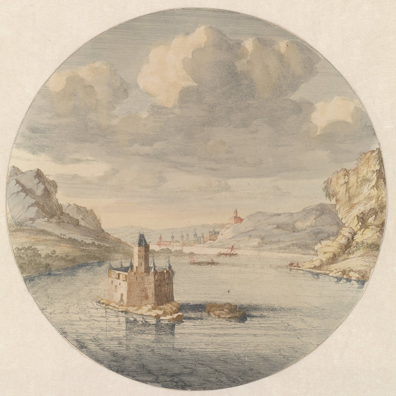 Vue sur le château de Pfalzgrafenstein près de Kaub - Jan van Call (I)