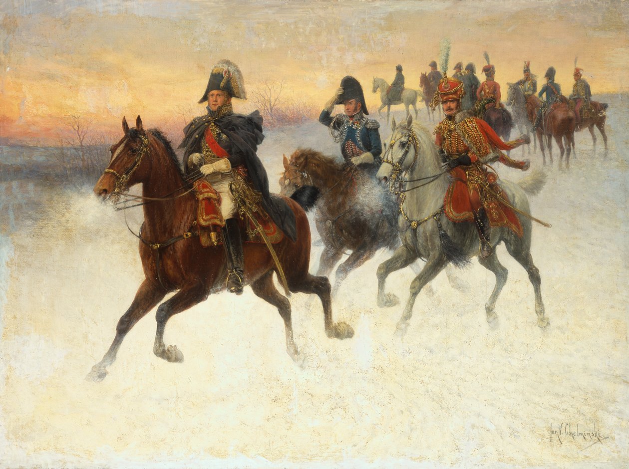 Le maréchal Ney et Napoléon et leurs troupes pendant la campagne de Russie - Jan van Chelminski