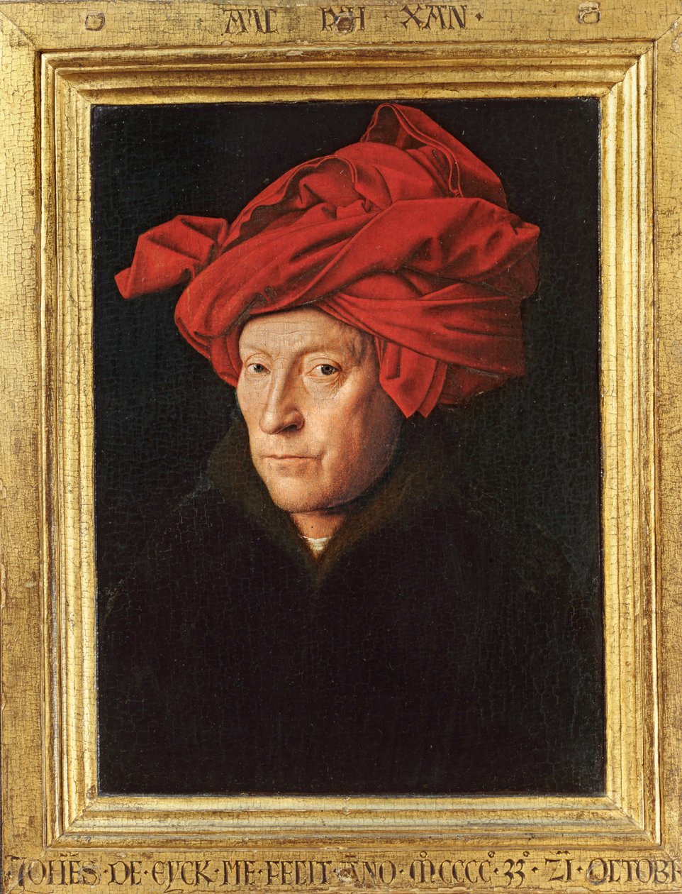 Un homme au turban rouge ... (peinture sur bois) - Jan van Eyck