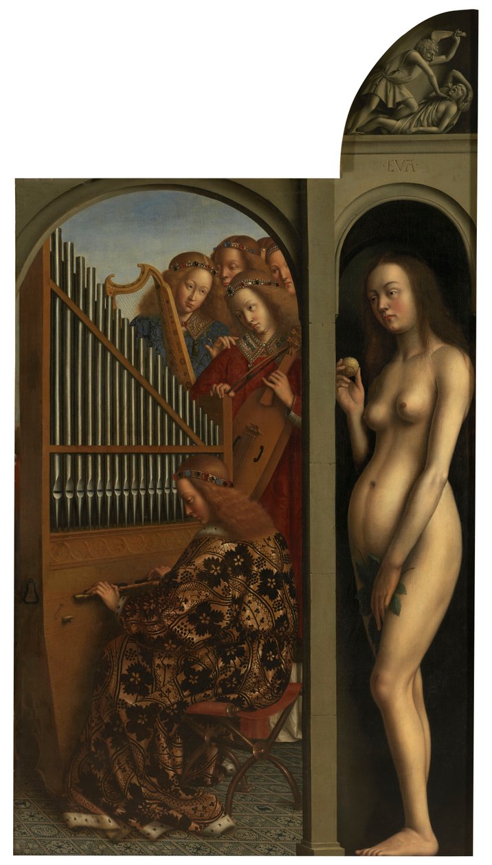 Les anges et Ève jouant de la musique - Jan van Eyck