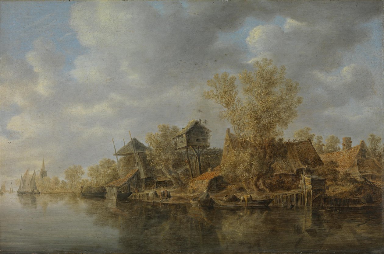 Fermes au bord de la rivière - Jan van Goyen