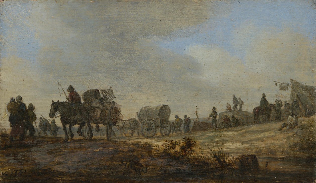 Paysage avec une charrette de paysan - Jan van Goyen