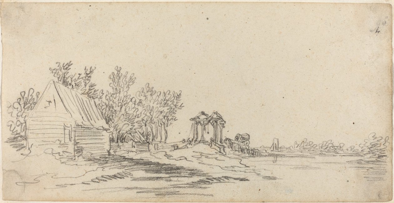Paysage Fluvial avec un Pont Lointain - Jan van Goyen