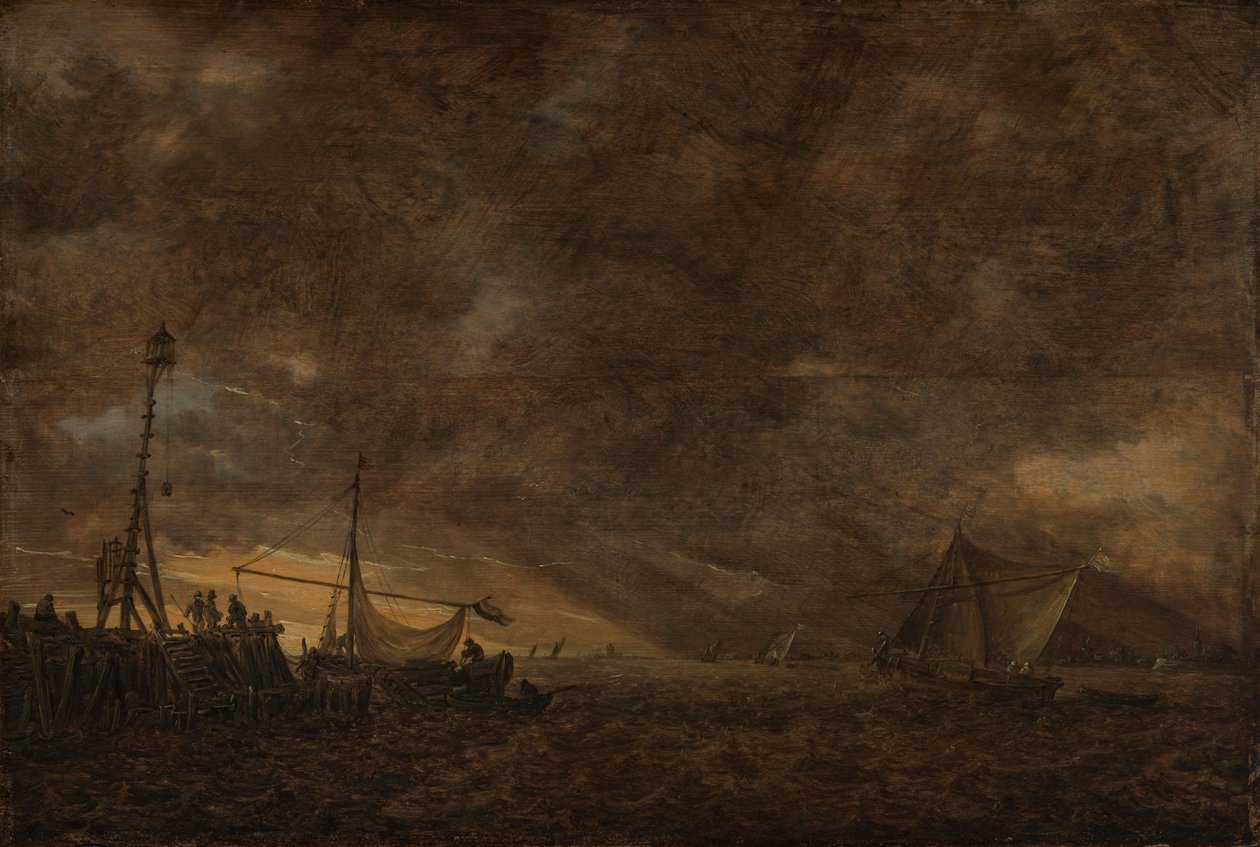 Marine avec orage approchant - Jan van Goyen