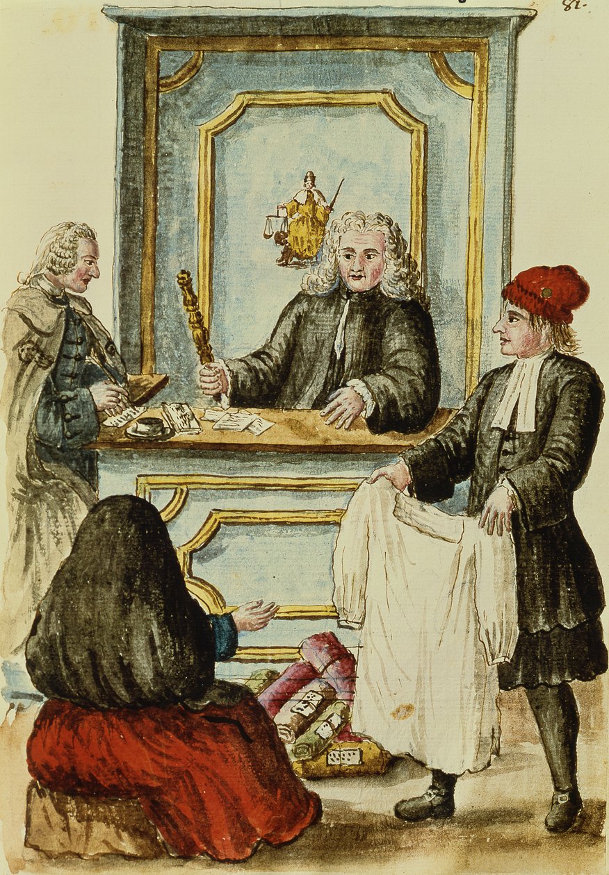 Une vente aux enchères - Jan van Grevenbroeck