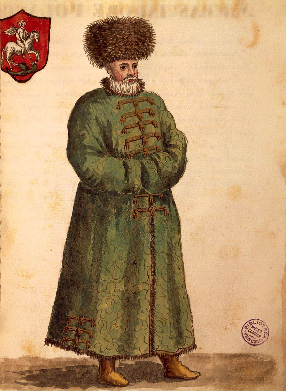 Ambassadeur moscovite, Gli Abiti de Veneziani, livre illustré de costumes - Jan van Grevenbroeck