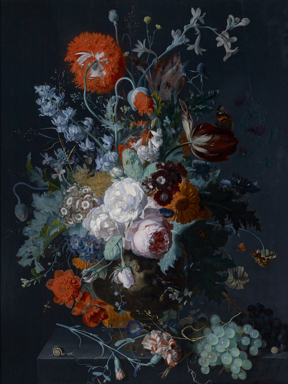Nature morte de fleurs et de fruits, c.1715 - Jan van Huysum