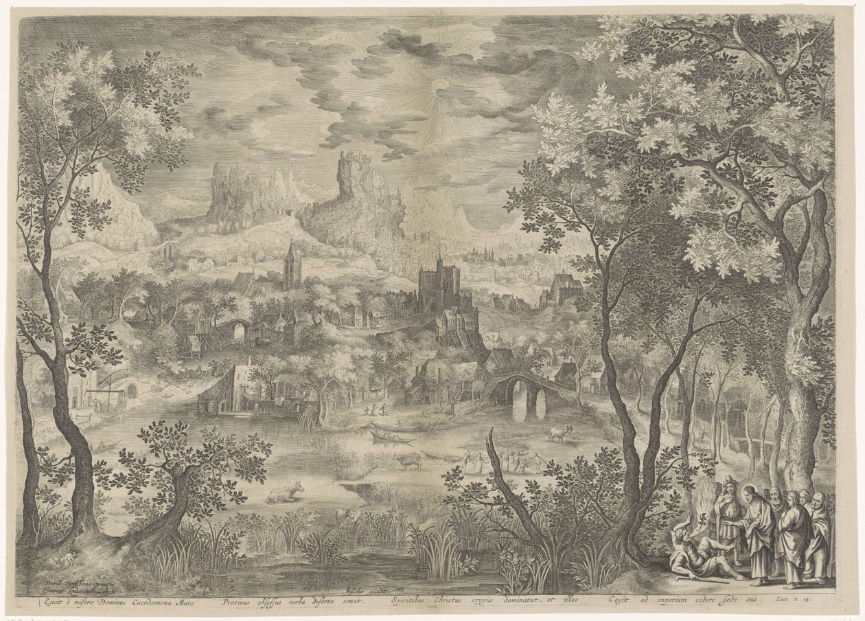 Paysage avec le Christ chassant un démon d