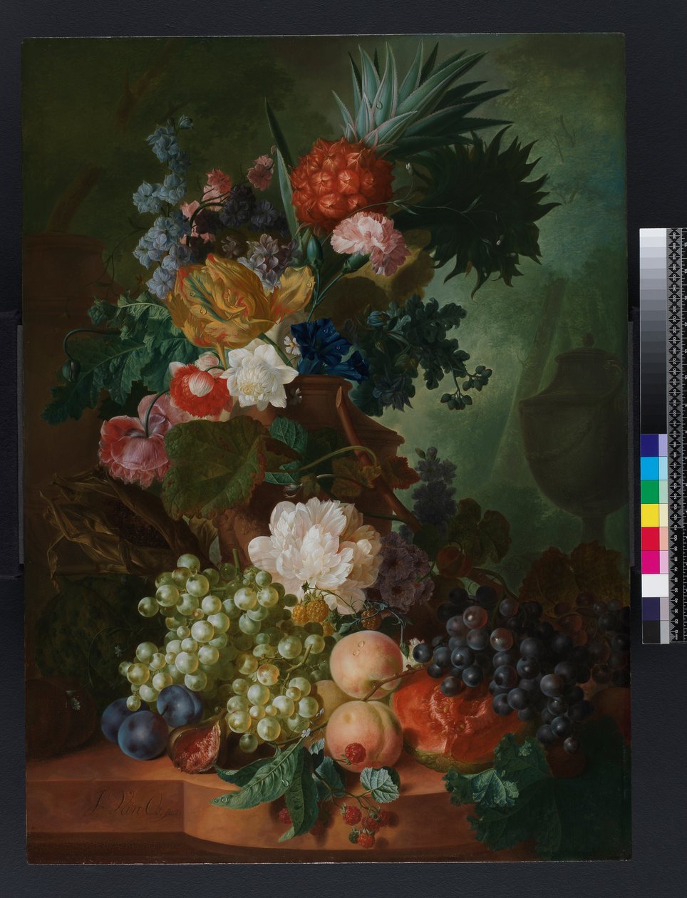 Vase de fleurs et fruits, avant 1808 - Jan van Os