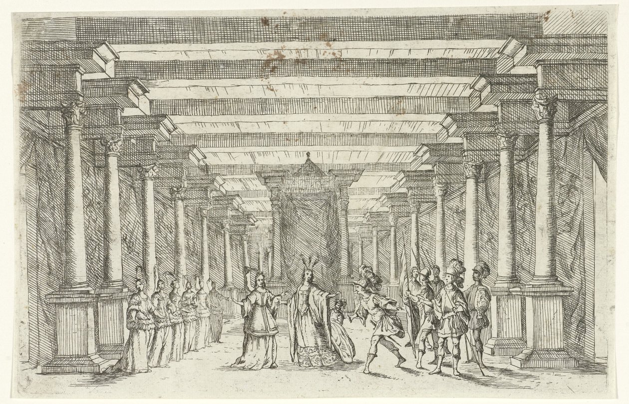 Un guerrier saluant une princesse - Jan van Ossenbeeck