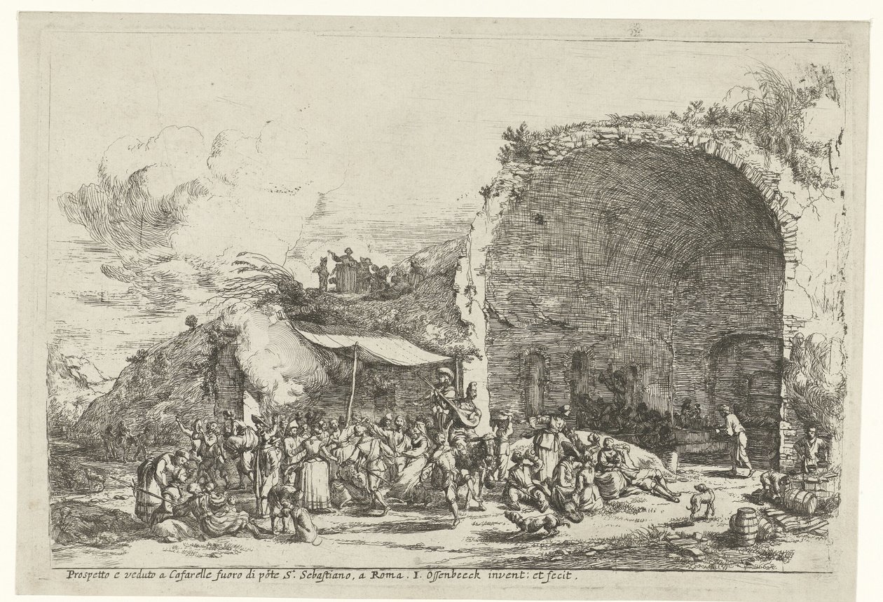 Festivités aux ruines de la grotte de la nymphe Égérie - Jan van Ossenbeeck