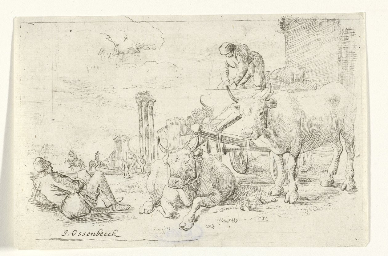 Chariot à bœufs - Jan van Ossenbeeck