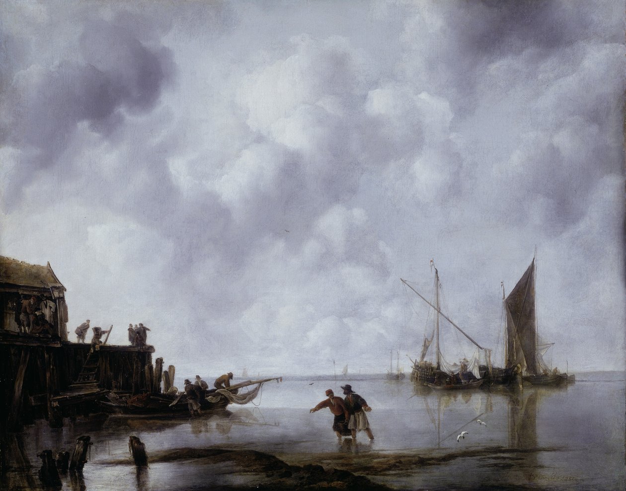 Bateaux de pêche au calme - Jan van de Capelle or Cappelle