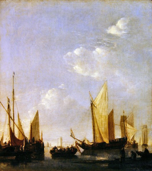 Navires ancrés dans une mer calme, c.1650 - Jan van de Capelle or Cappelle